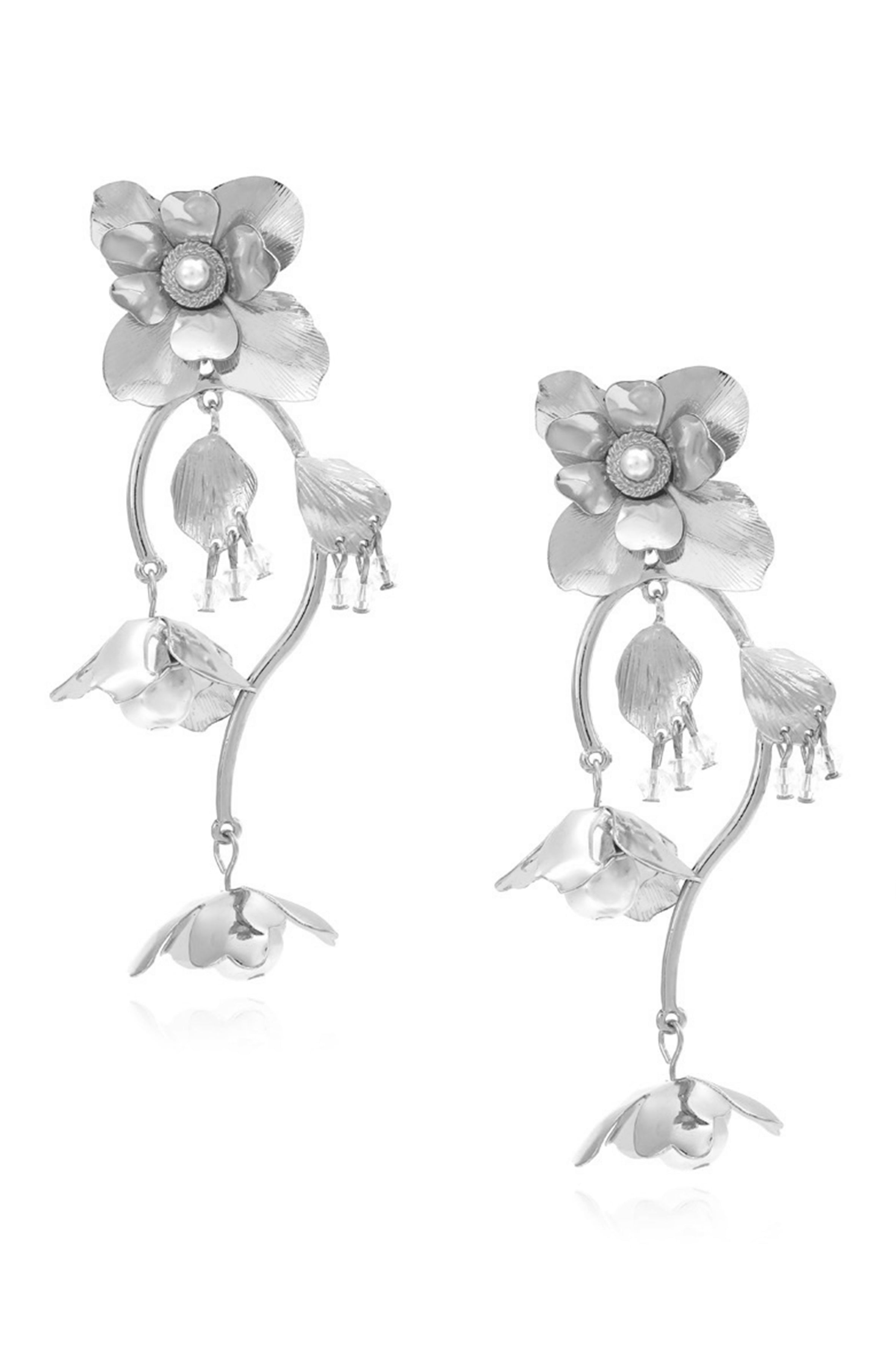 Floral Pearl Alloy Earrings E7804