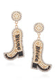 Boot Rhinestone Earrings E7834