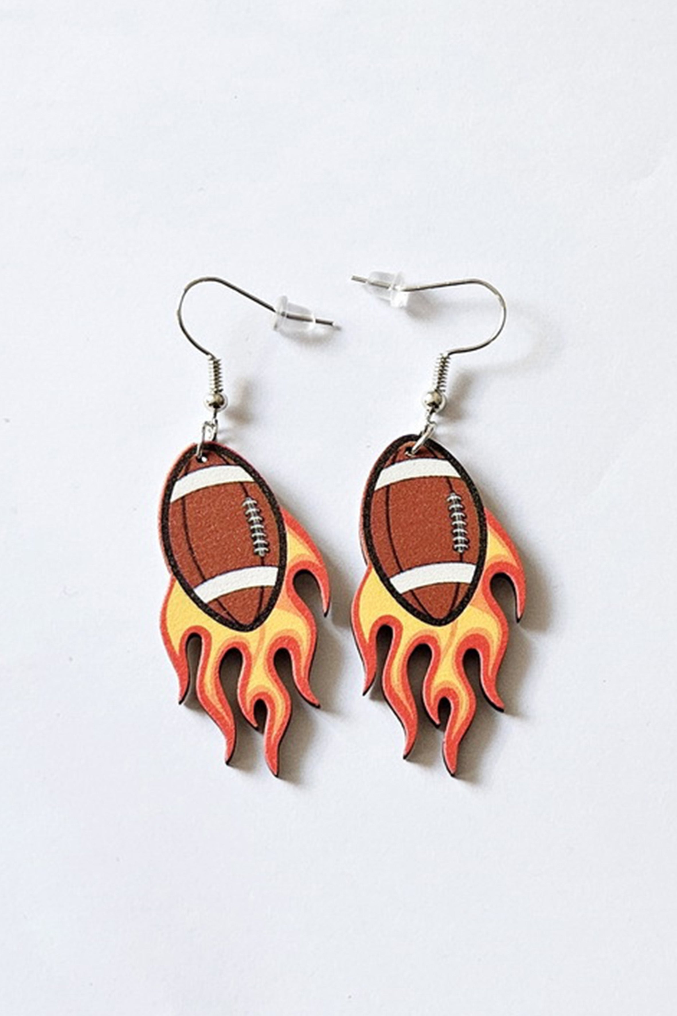 Pendientes de madera Rugby Fire E7878