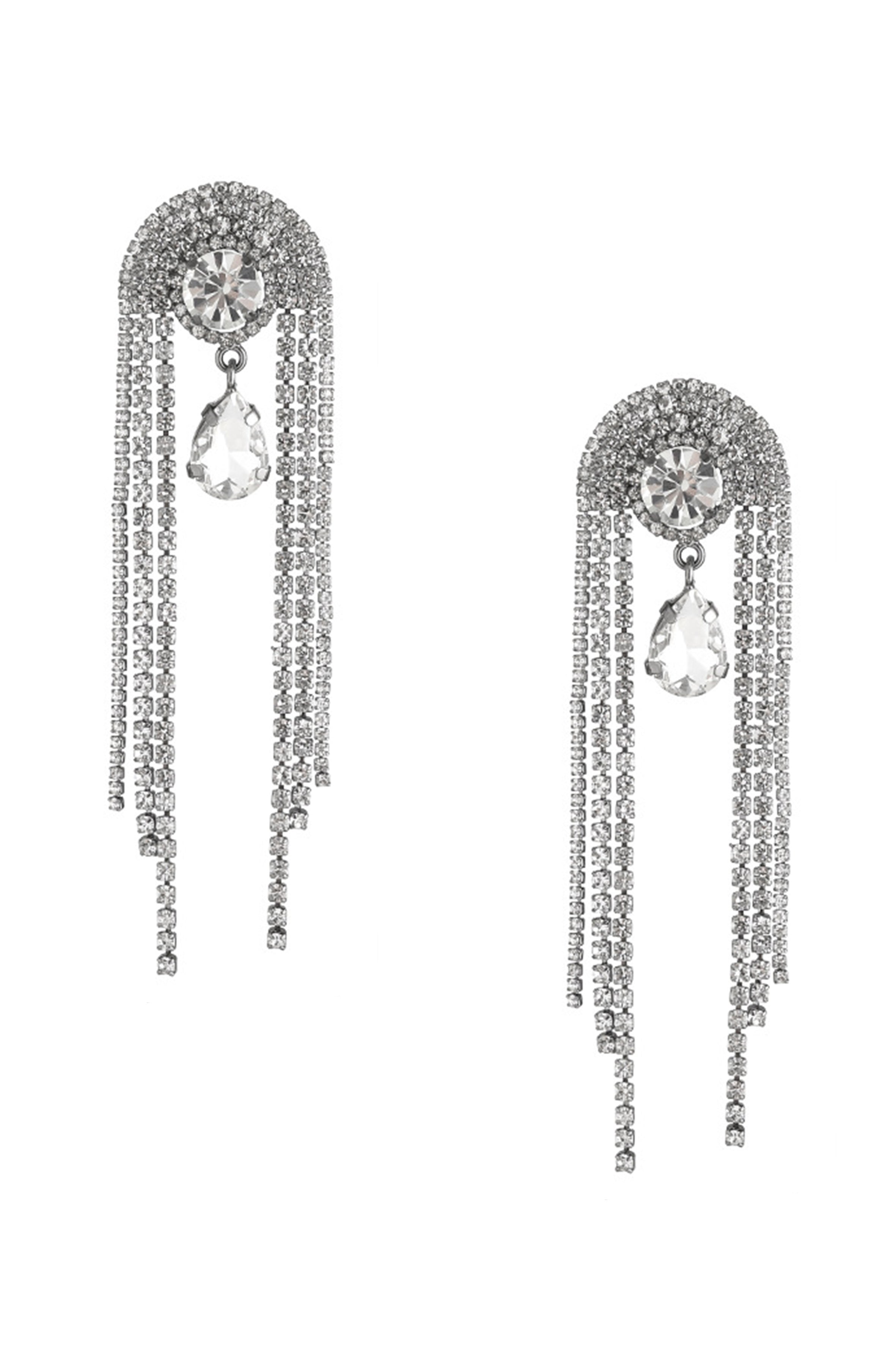 Teardrop Tassel Rhinestone Earrings E7981