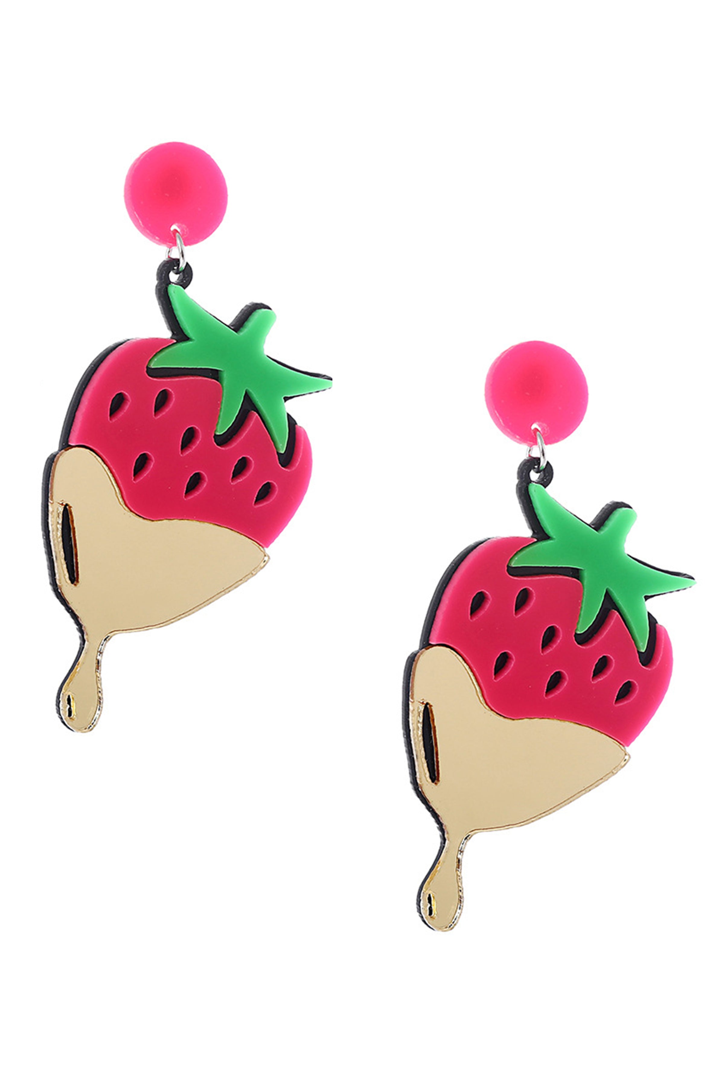 Jam Strawberry Acrylic Earrings E8027