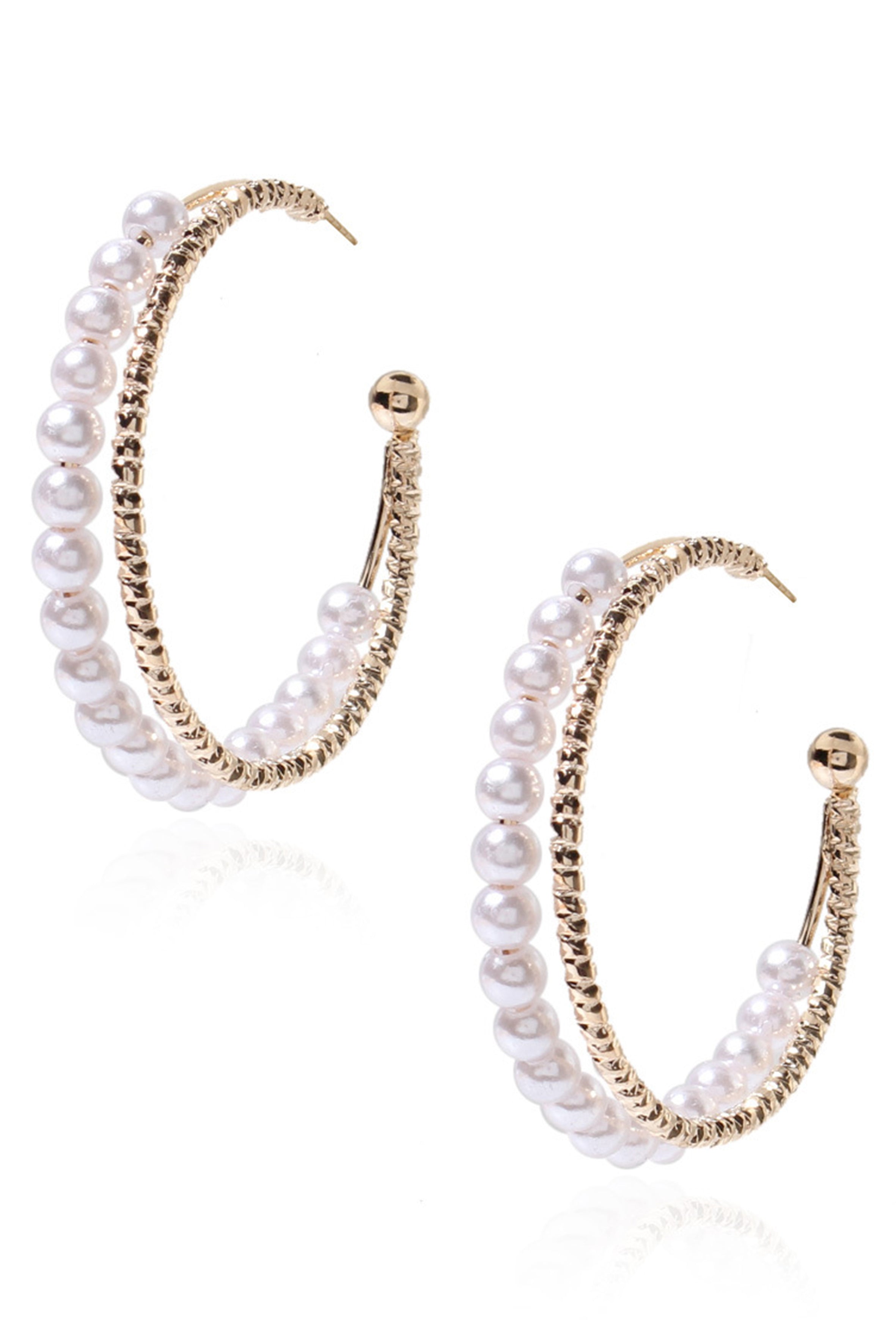 Pearl Hoop Earrings E8053