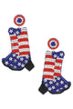Independence Day Boot Seed Bead Earrings E8064