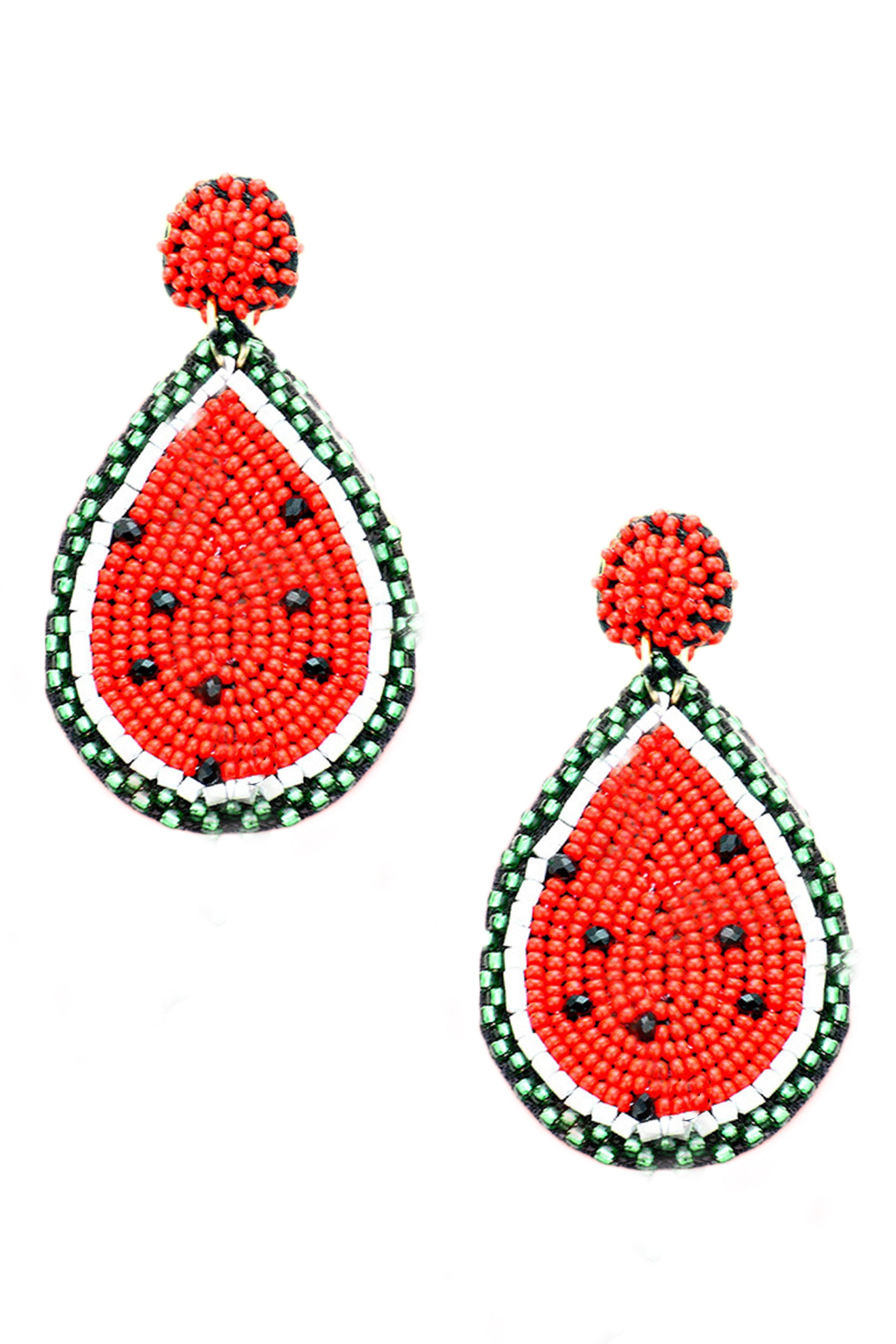 Pendientes de cuentas de semillas de sandía en forma de lágrima E8129