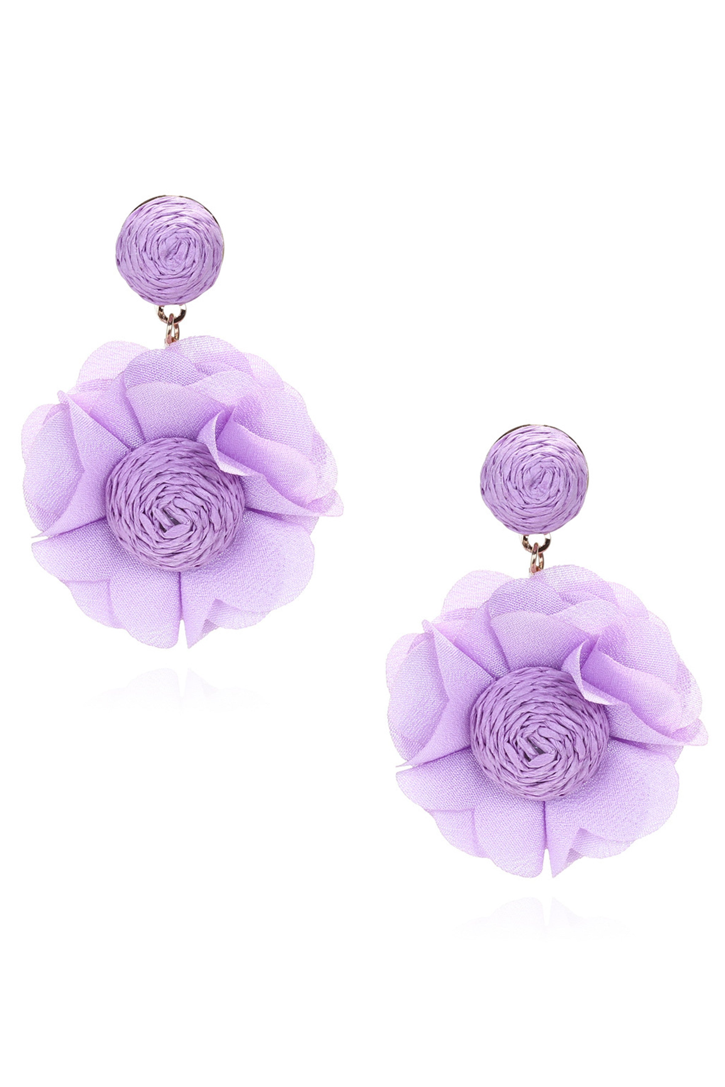 Flower Raffia Earrings E8143