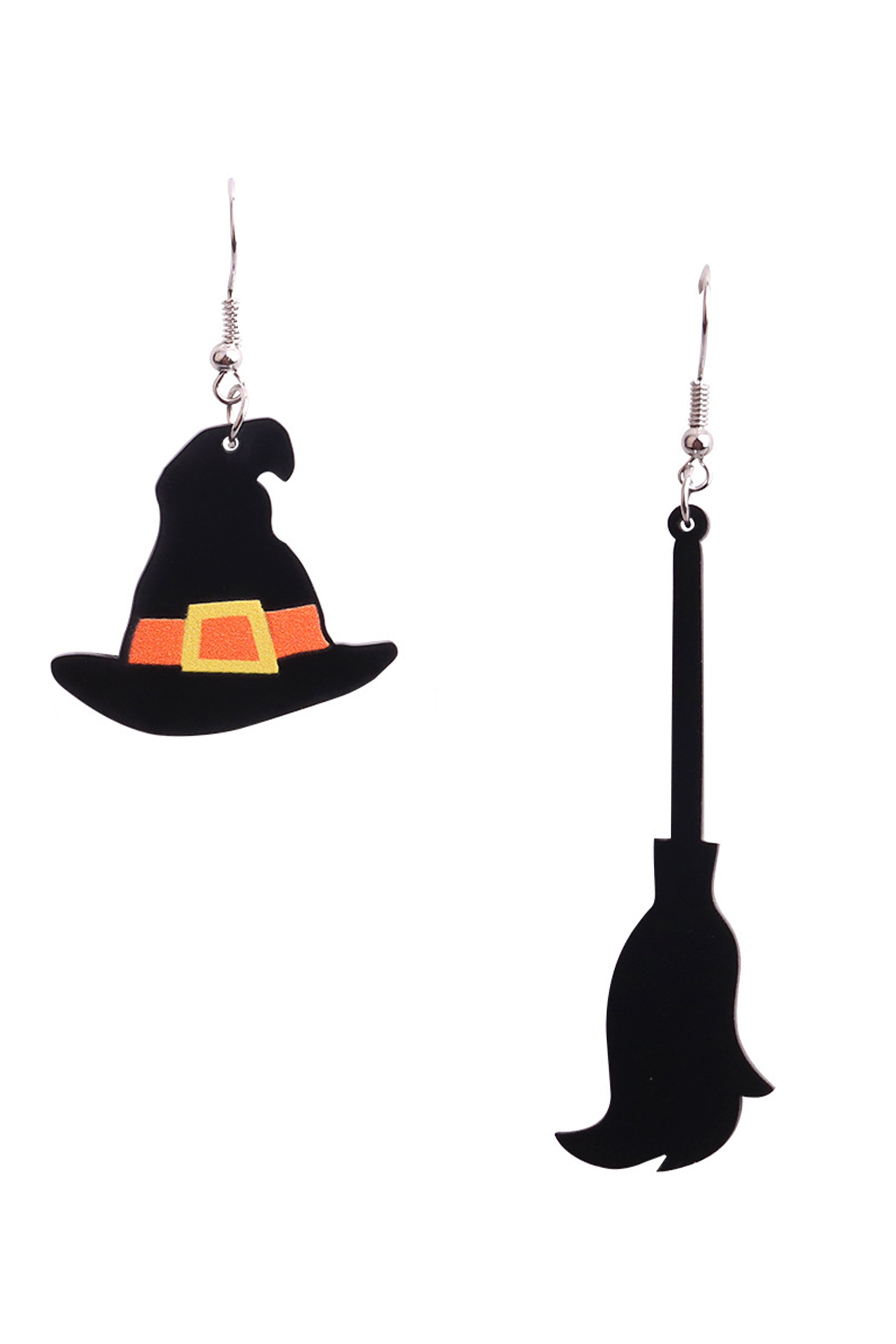 Halloween Hat Broom Acrylic Earrings E8157