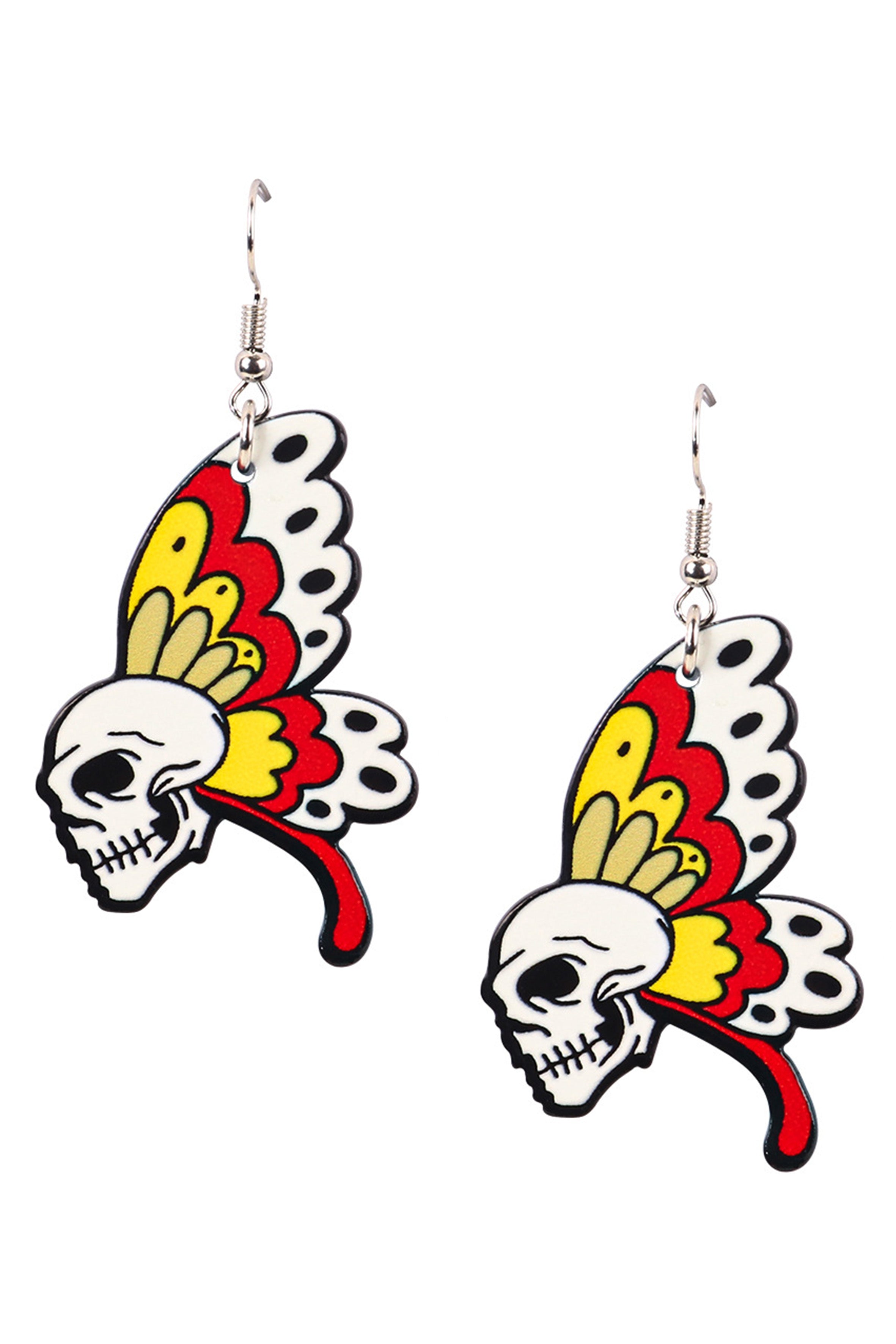 Skull Butterfly Acrylic Earrings E8165