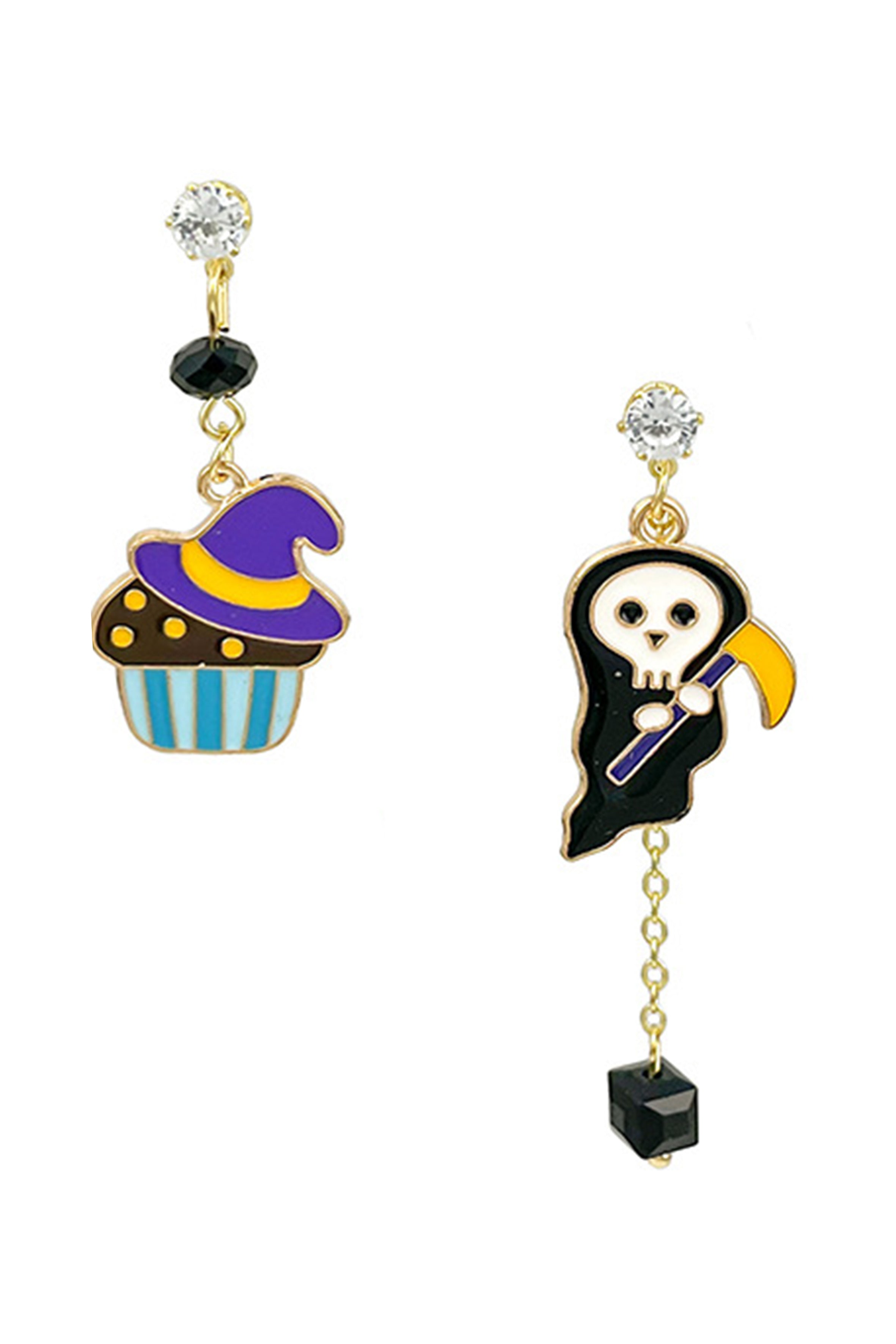 Death & Cake Alloy Asymmetric Earrings E8186