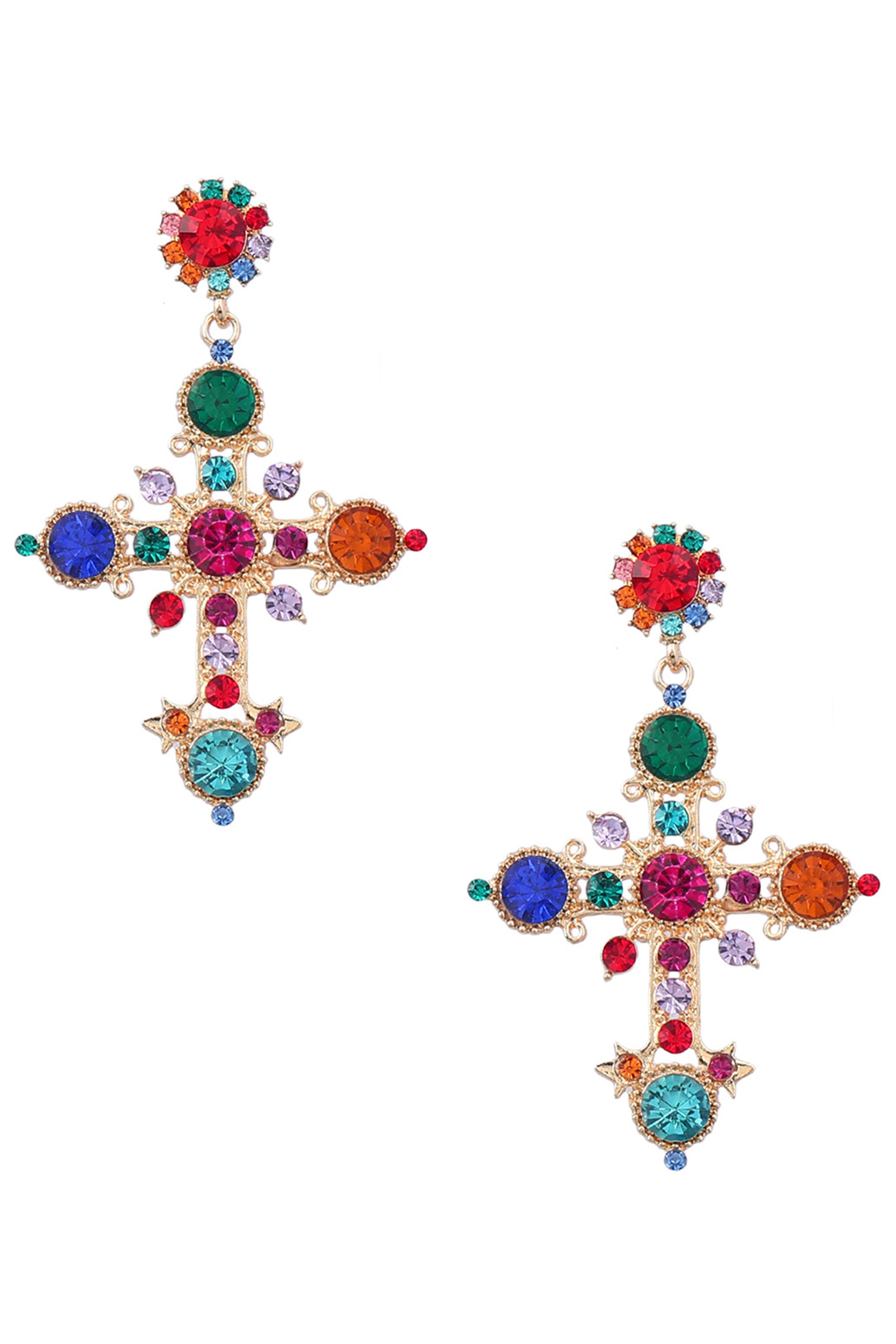 Cross Rhinestone Earrings E8219