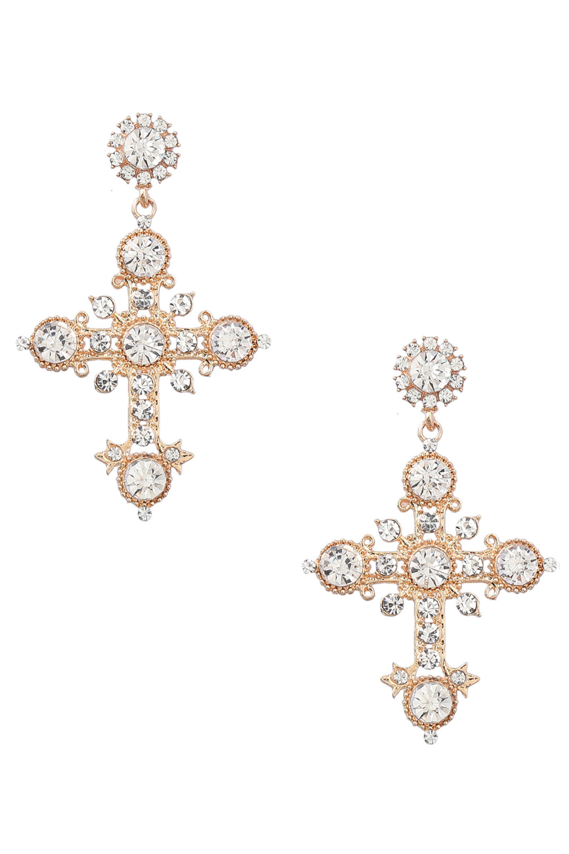 Cross Rhinestone Earrings E8219