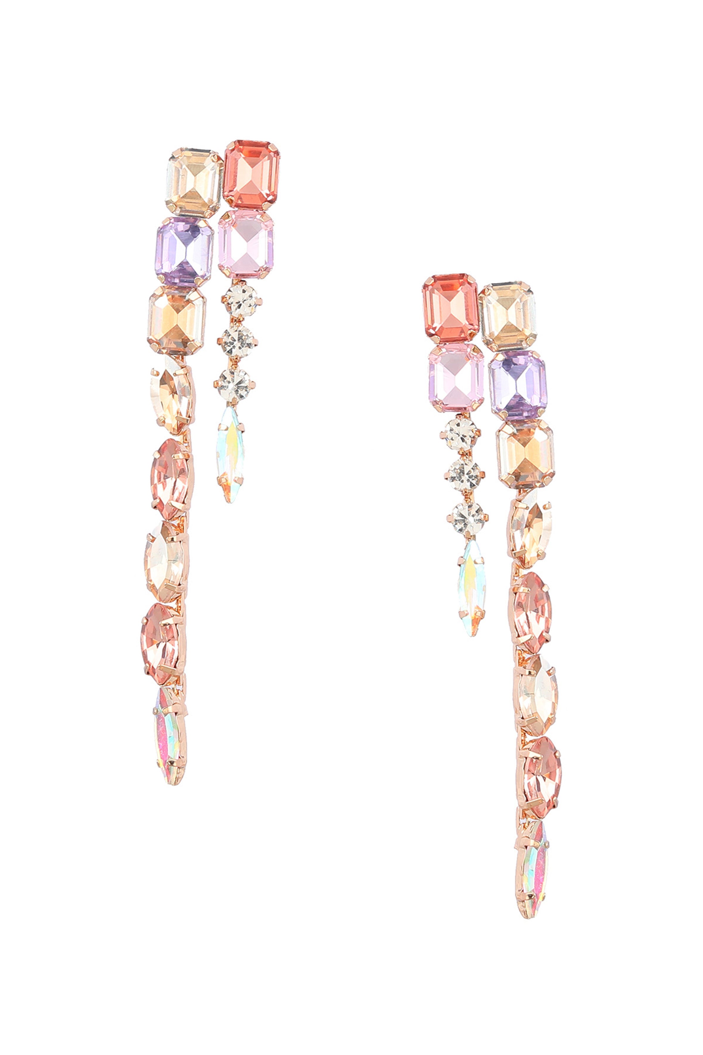 Pendientes de borlas con diamantes de imitación geométricos E8236