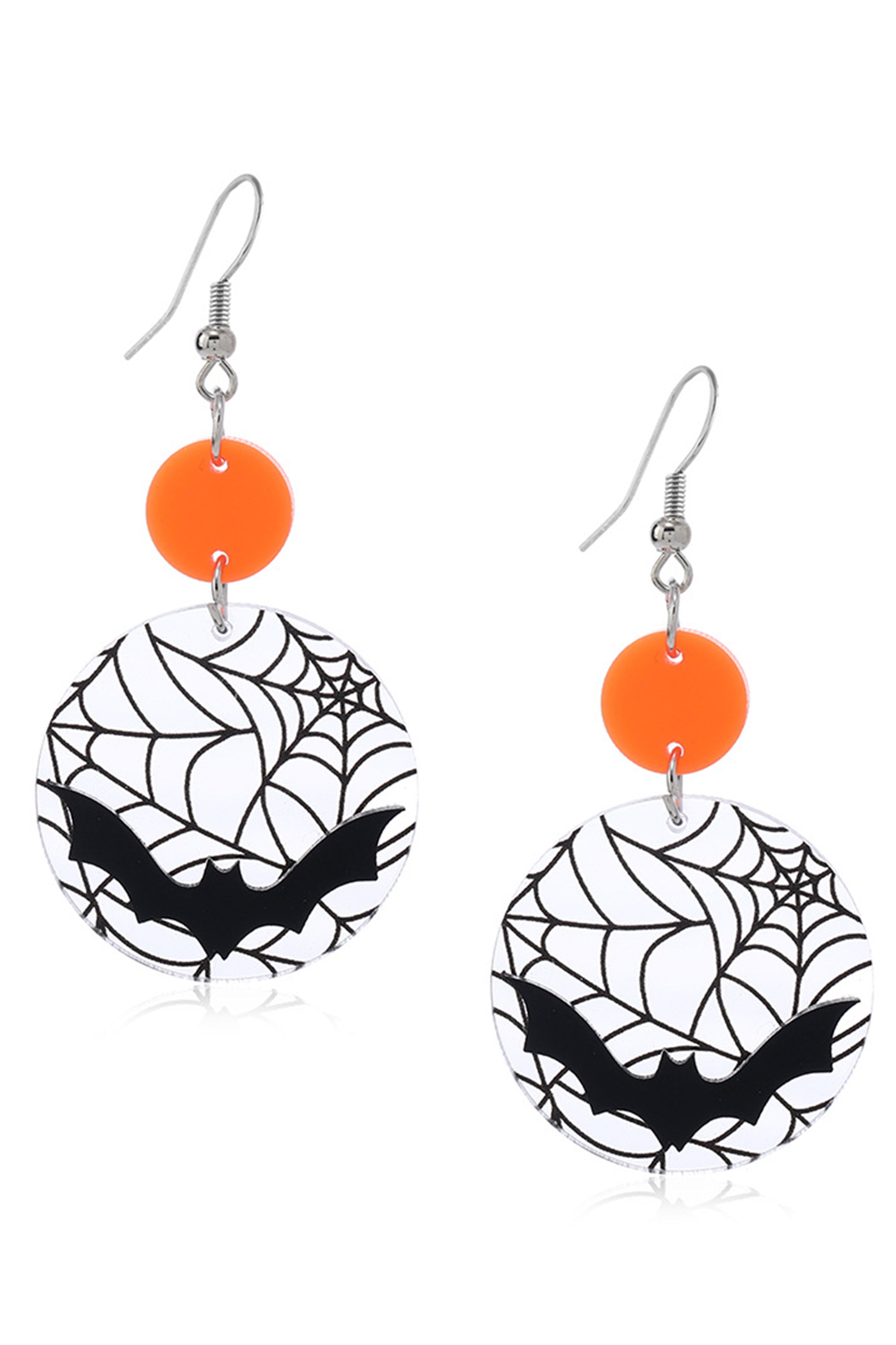 Bat Web Acrylic Earrings E8267