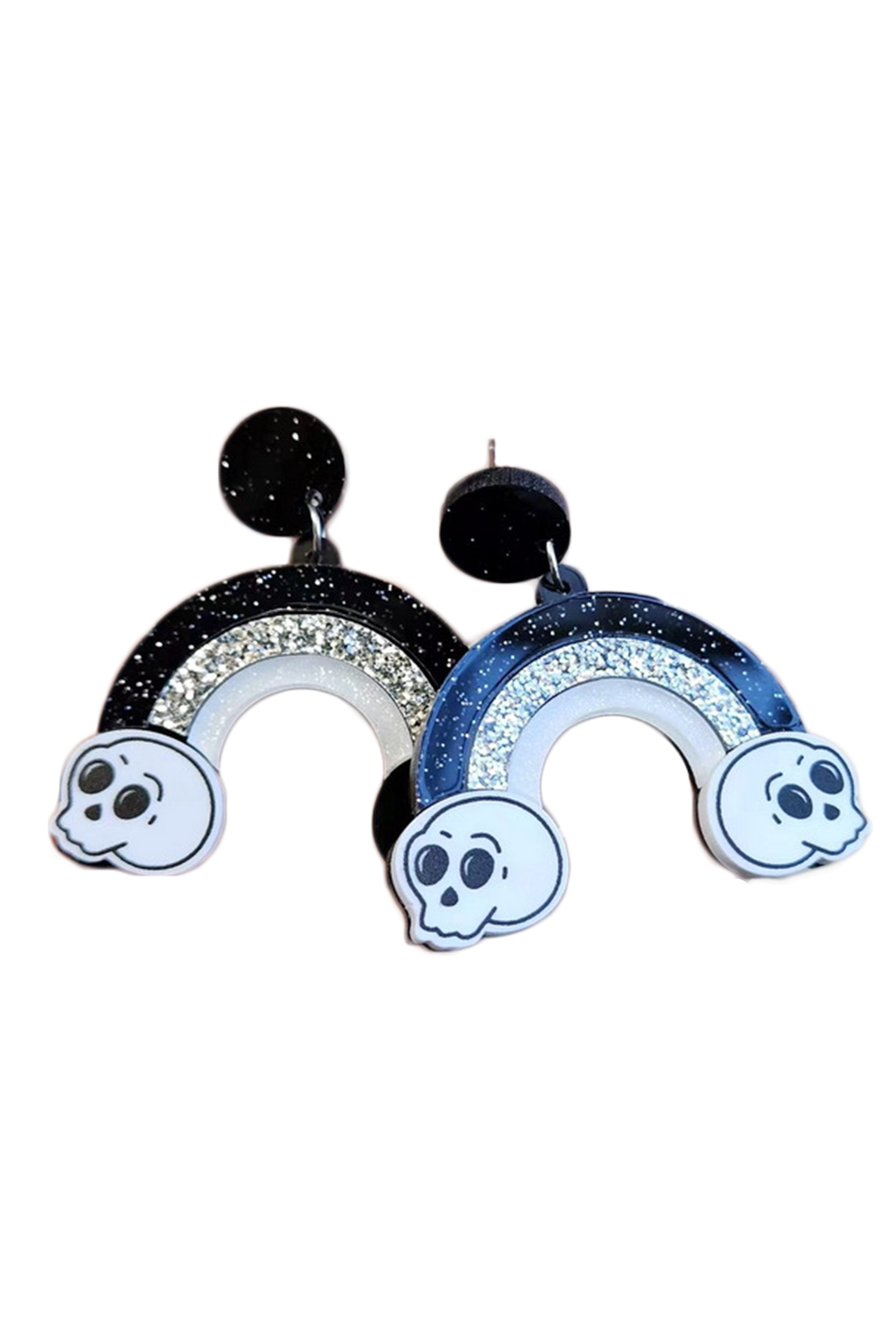 Skull Rainbow Acrylic Earrings E8270