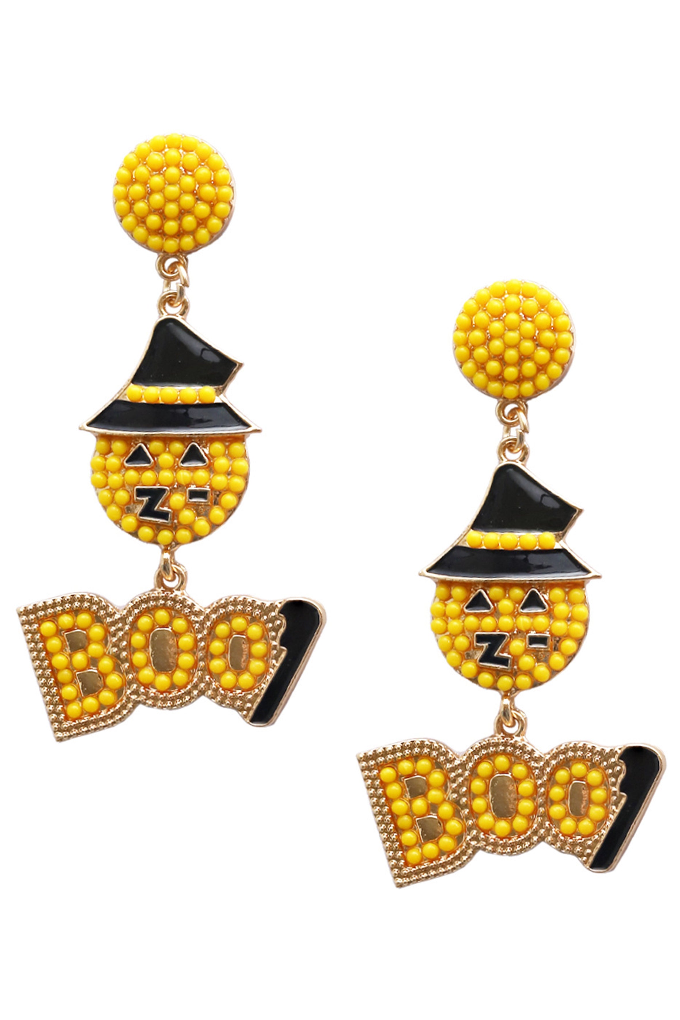 Pumpkin BOO Bead Earrings E8277
