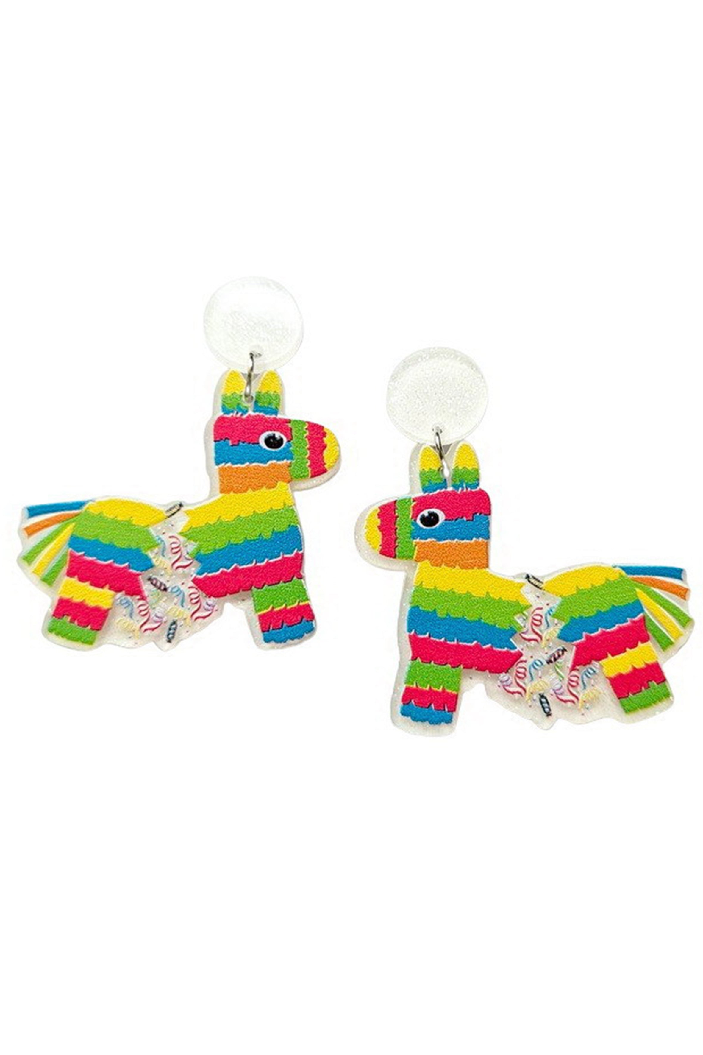 Mardi Gras Pony Acrylic Earrings E8284