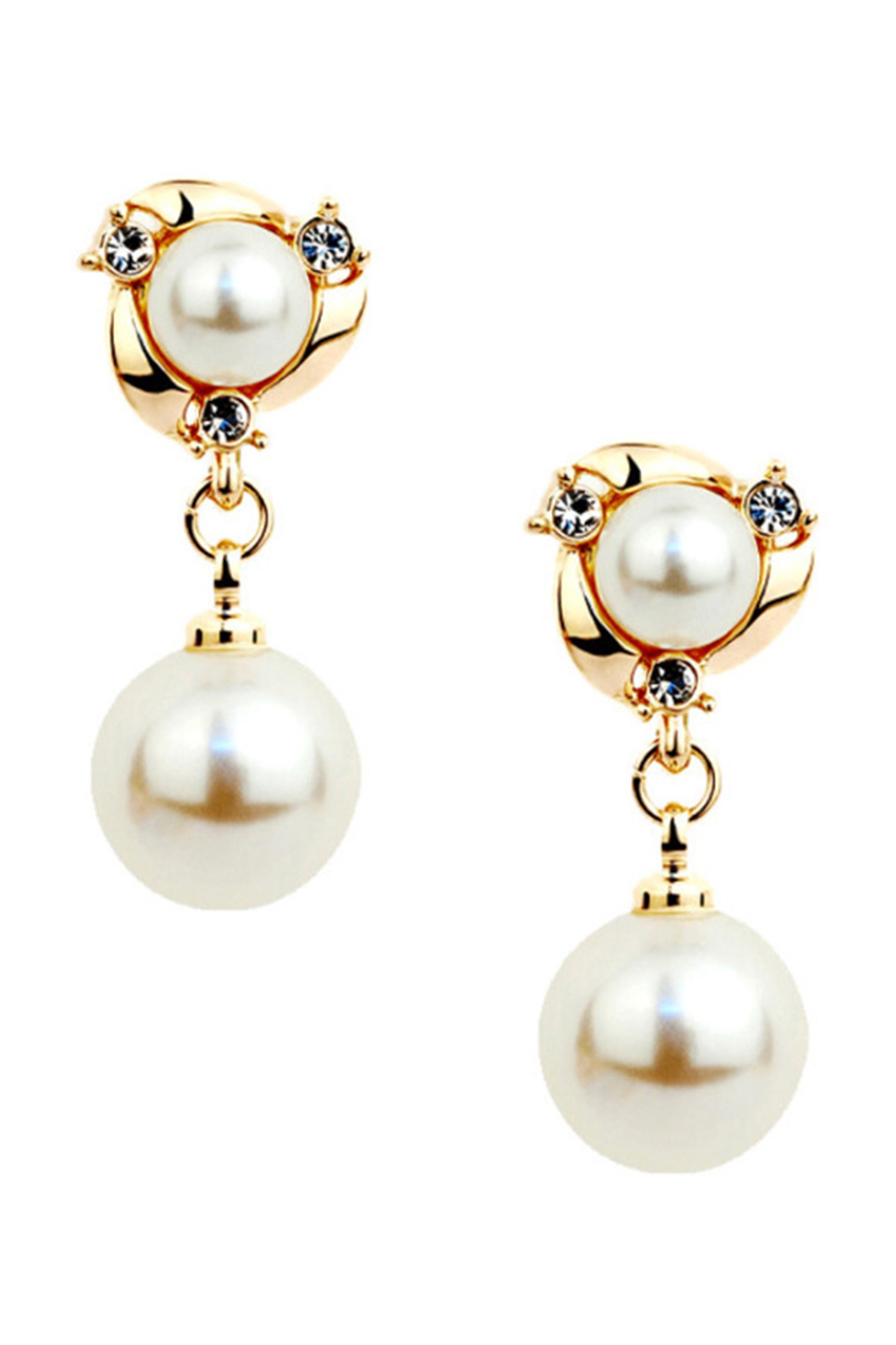 Pearl Alloy Clip On Earrings E8294