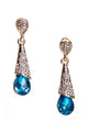 Teardrop Rhinestone Clip On Earrings E8295