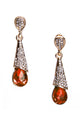 Teardrop Rhinestone Clip On Earrings E8295