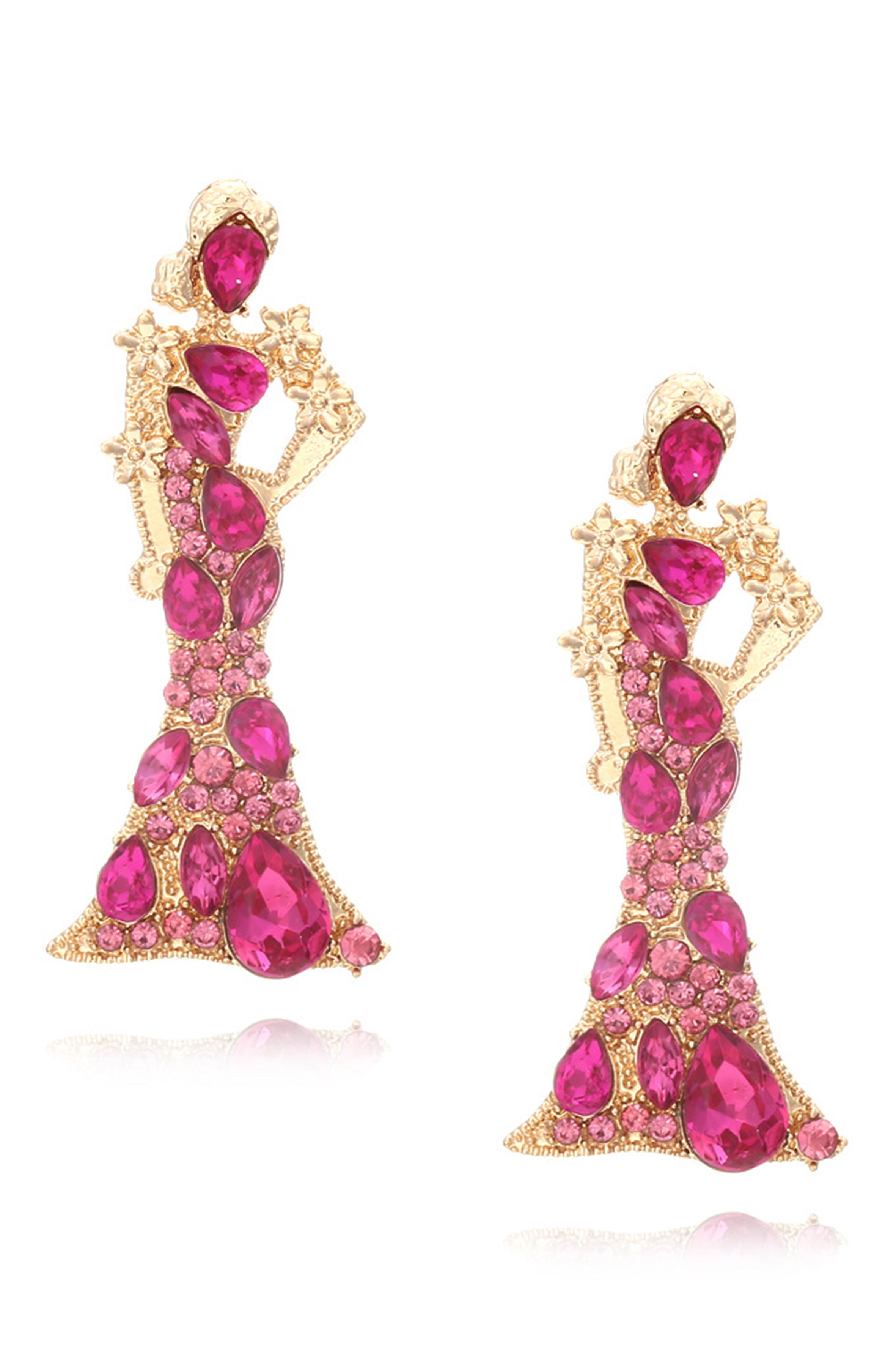 Pendientes de diamantes de imitación para niña moderna E8316