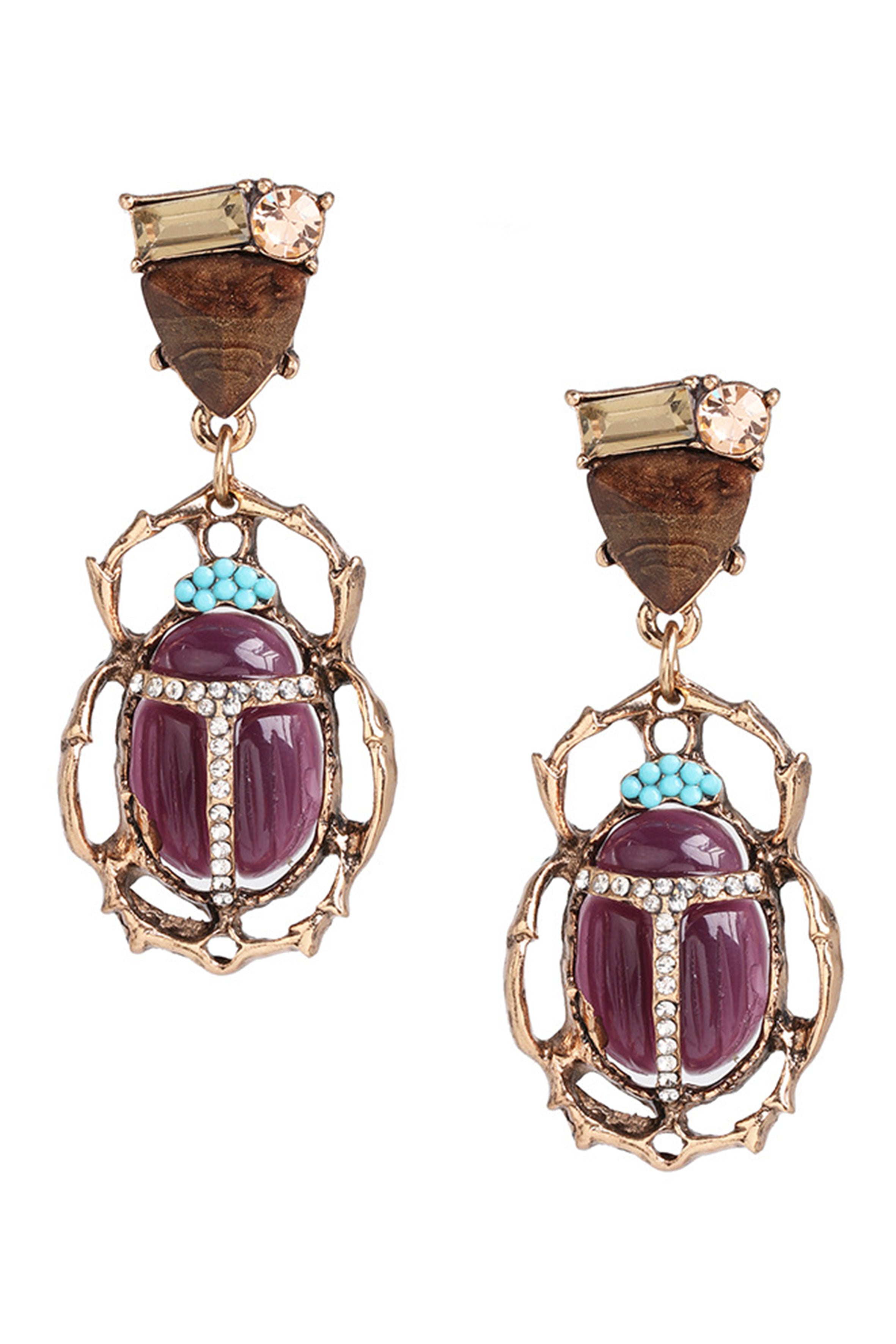 Beetle Rhinestone Earrings E8326