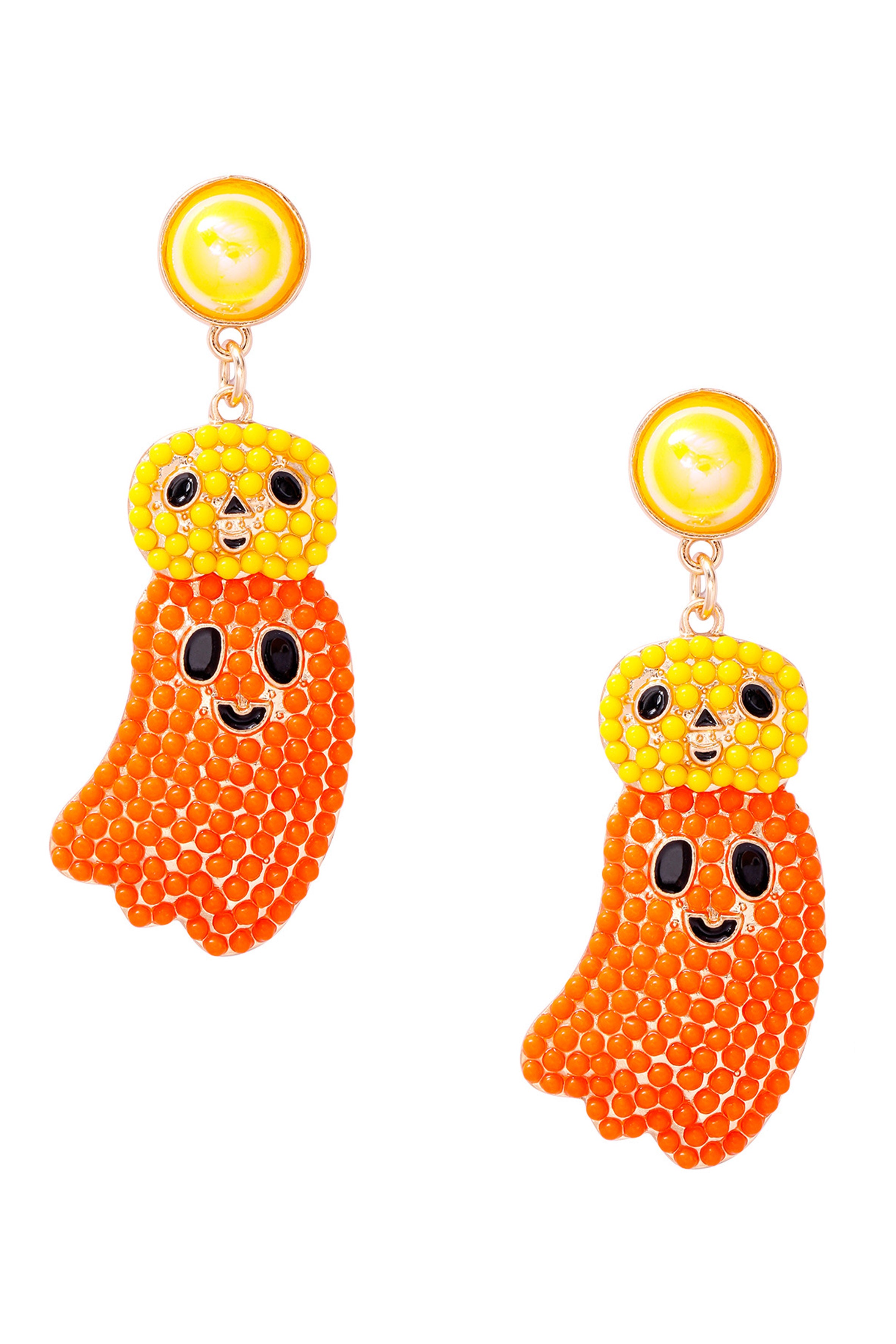 Pumpkin Ghost Bead Earrings E8330