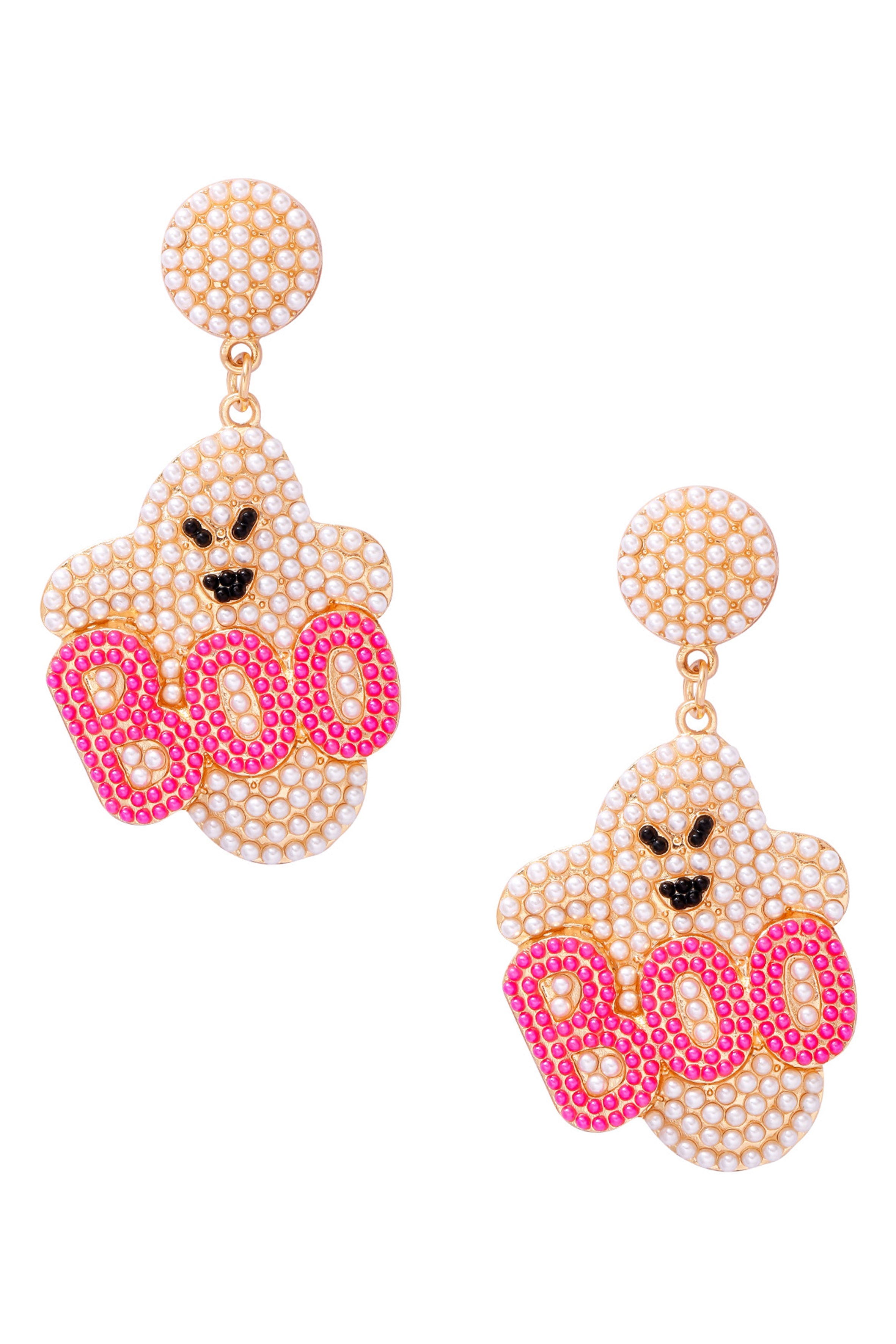 BOO Ghost Bead Earrings E8333