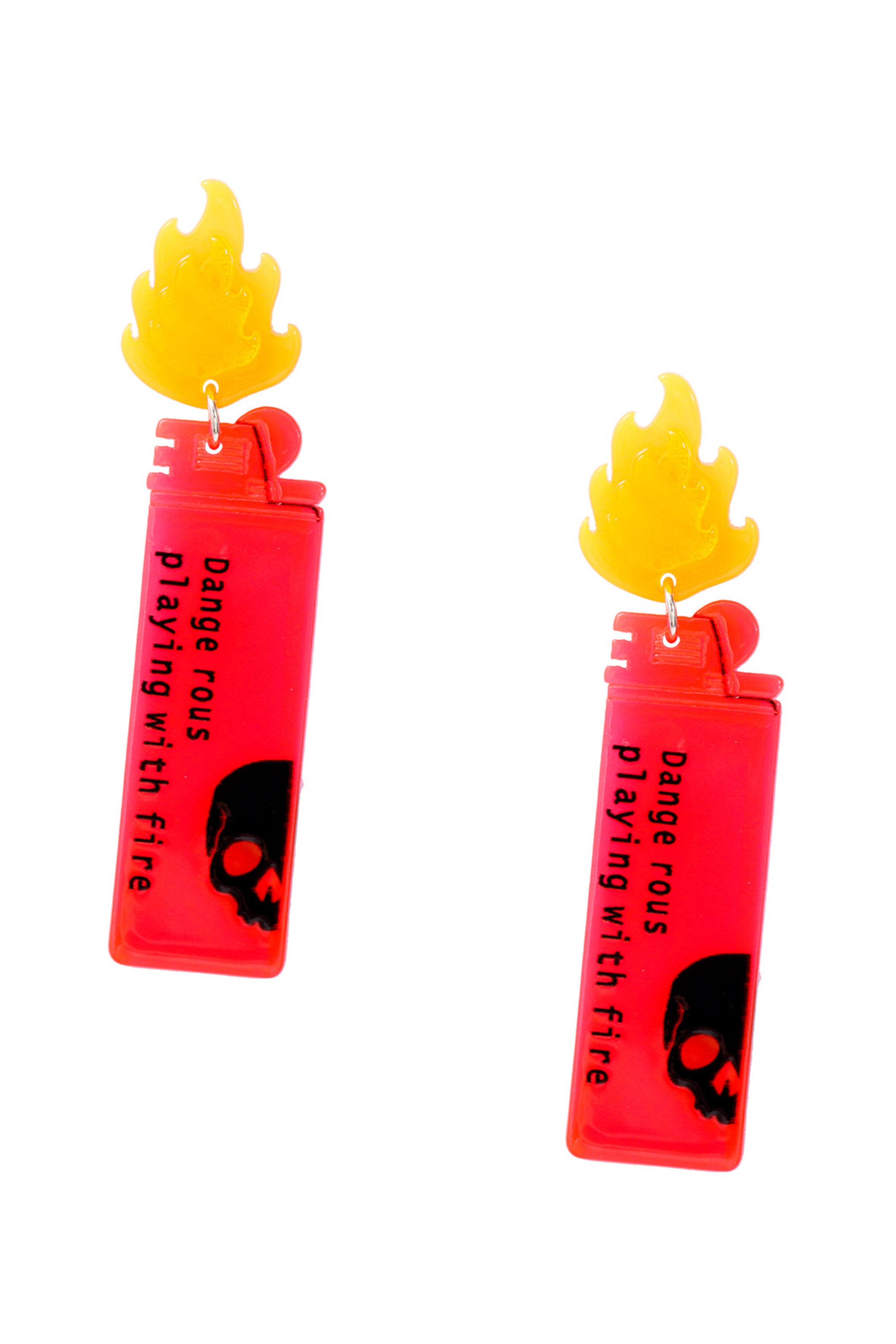 Skull Lighter Acrylic Earrings E8340