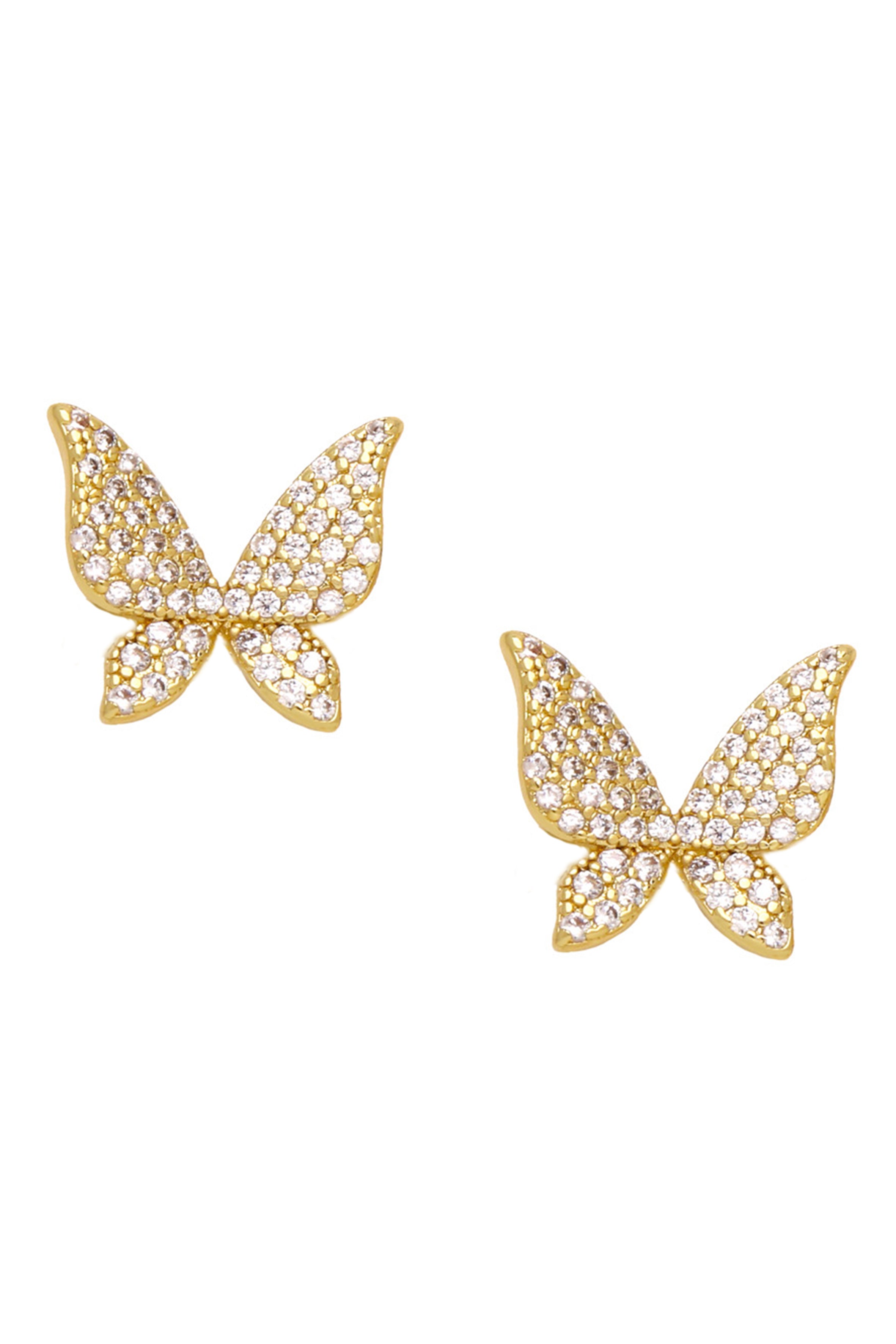 Pendientes de mariposa con circonitas cúbicas E8353
