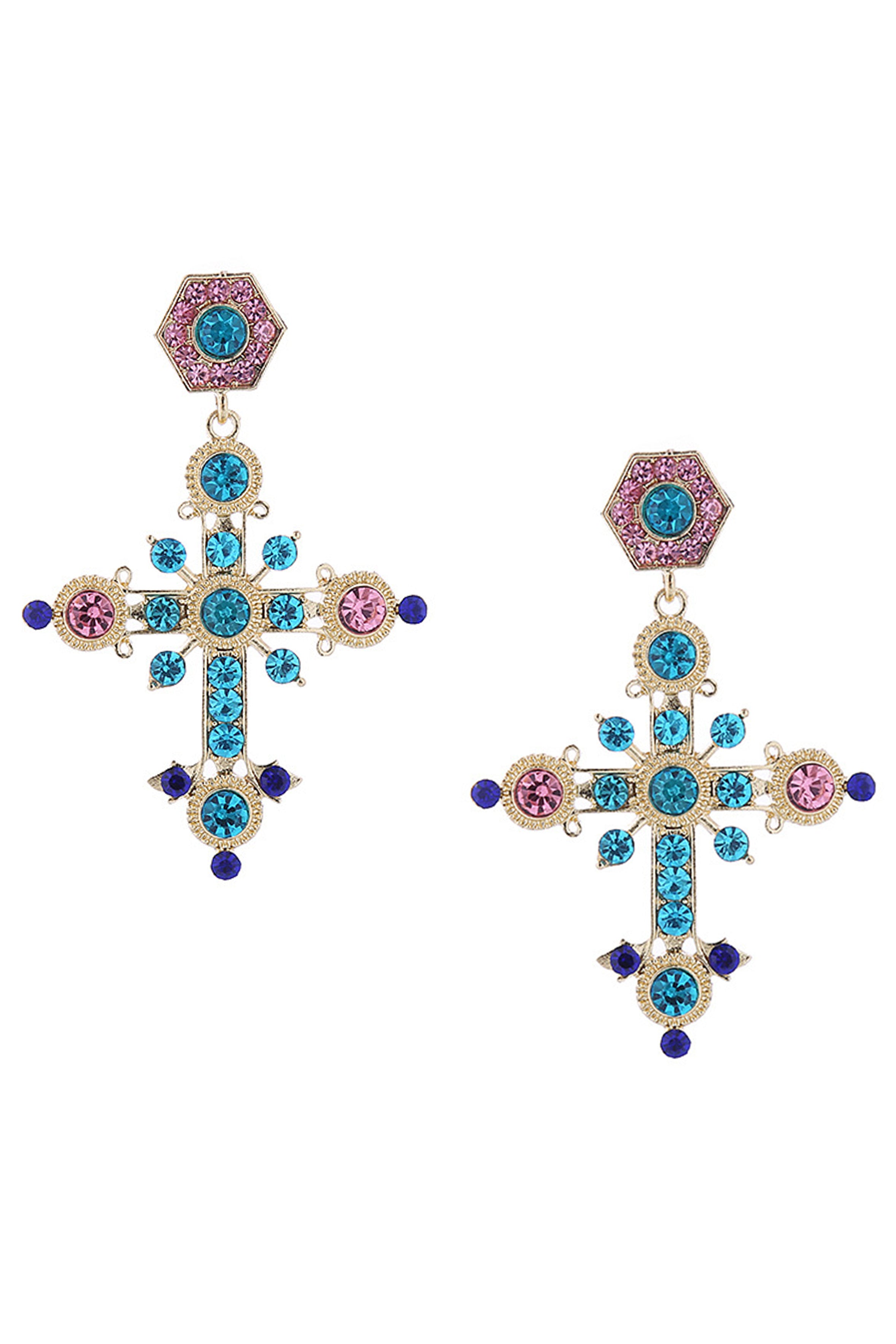 Cross Rhinestone Earrings AE18386