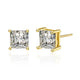 4MM Square Cubic Zirconia Stud Earrings E8429
