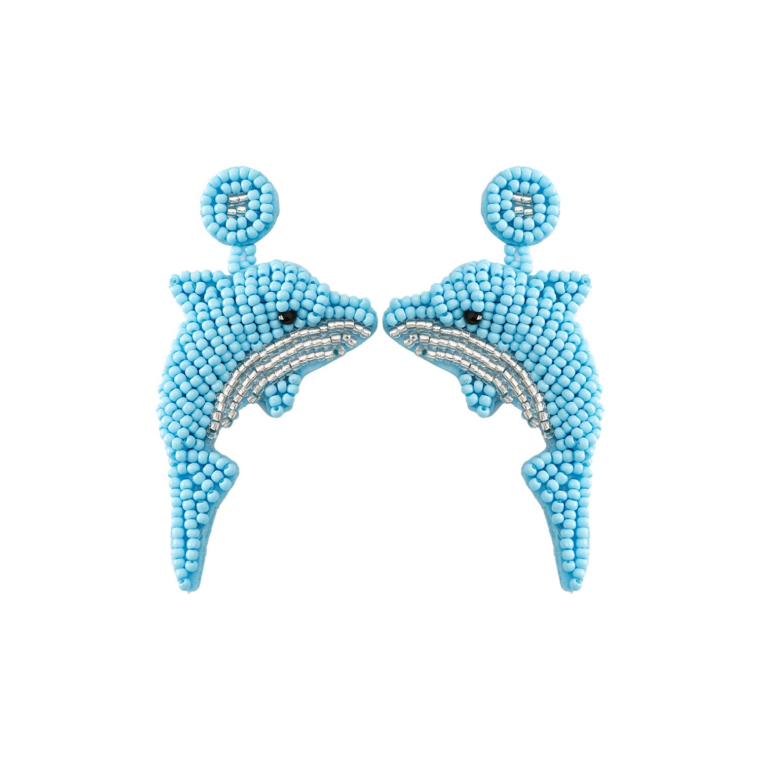Blue Dolphin Seed Bead Earrings E8518 – Ole