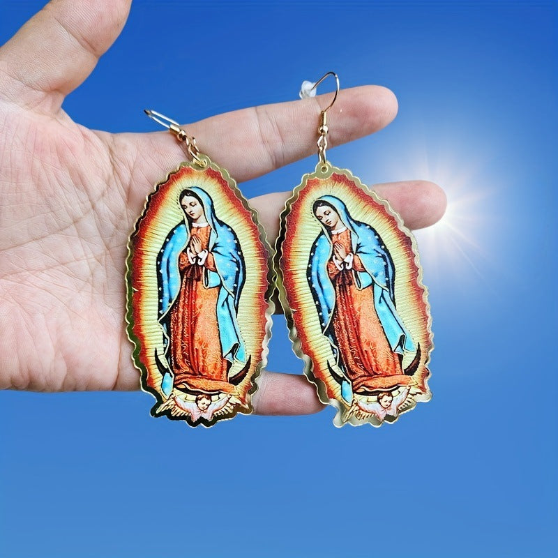 Virgin mary earrings sales