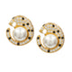 Leopard Glass pear Beads Cubic Zirconia Earrings E8683