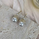 Cubic Zirconia Flower with Glass Pearl Earrings E8691
