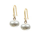 18K Gold Plated Oval Pearl Earrings E8715