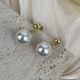 18K Gold Plated with Glass Pearl Earrings E8720