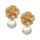 Pearl and Flower Cubic Zirconia Earrings E8737