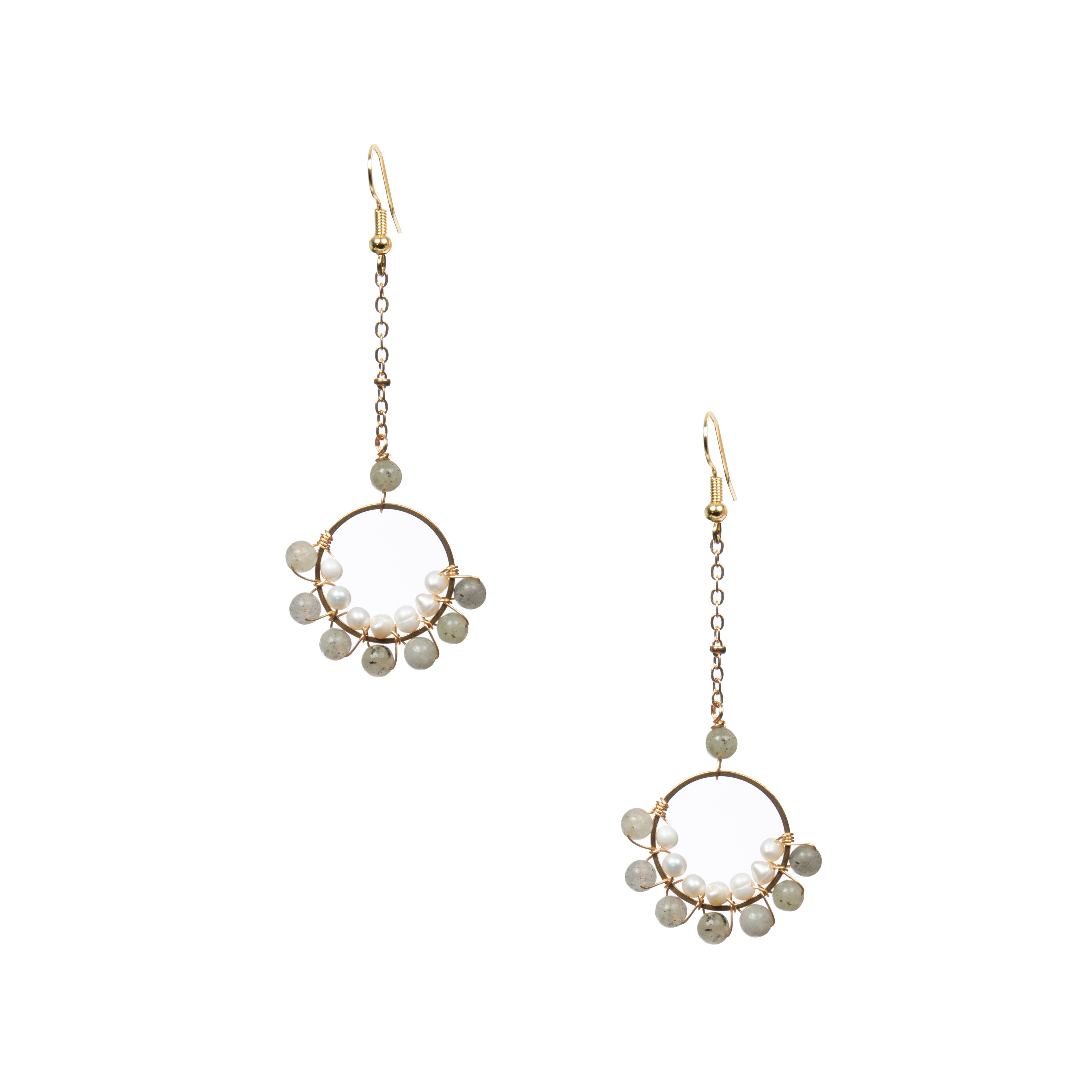 18K Gold Plated Various Stones Earrings E8762