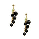 18K Gold Plated Onyx Earrings E8764