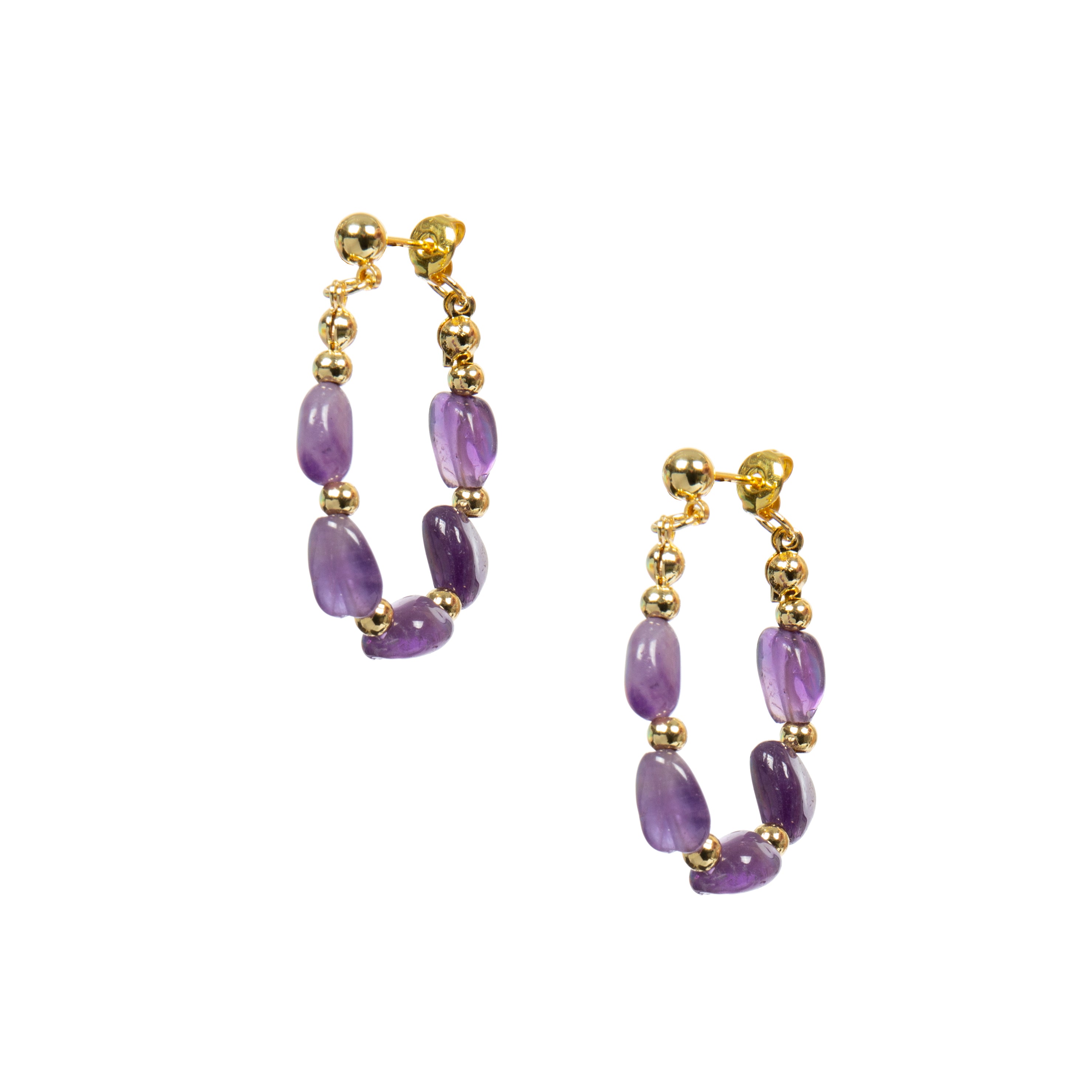 18K Gold Plated Various Stones Earrings E8766