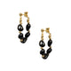 18K Gold Plated Onyx Earrings E8766