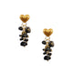 18K Gold Plated Onyx Earrings E8768