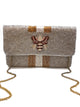 Bolso de mano con cuentas y rayas BEE-You EXW-6030-GD