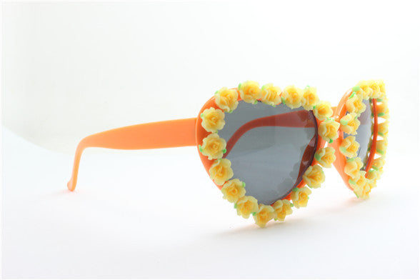 Floral heart shaped sunglasses outlet