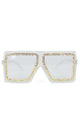 Handmade Rhinestone Square Sunglasses G0130