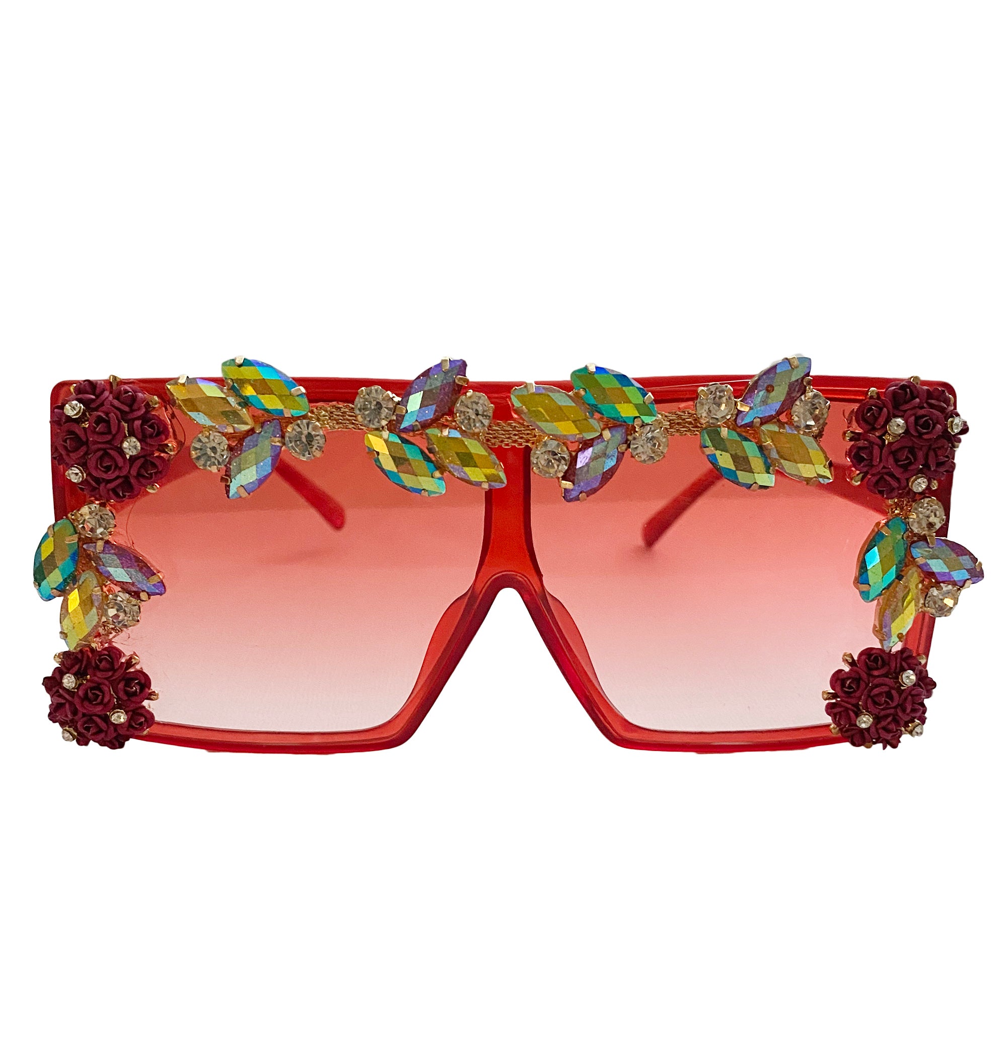 Rhinestone Floral Sunglasses G0221