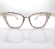Handmade Camellia Rhinestone Plain Glass Spectacle G0396