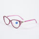 Handmade Rhinestone Cat Eye Reader Glasses G0399-Purple