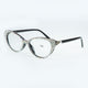 Handmade Rhinestone Cat Eye Reader Glasses G0399-Black-AB