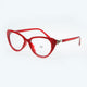 Handmade Rhinestone Cat Eye Reader Glasses G0399 - Red